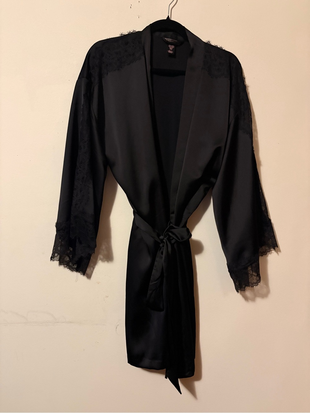 NWoT Victoria’s Secret Satin Lace-Trim Robe- very sexy